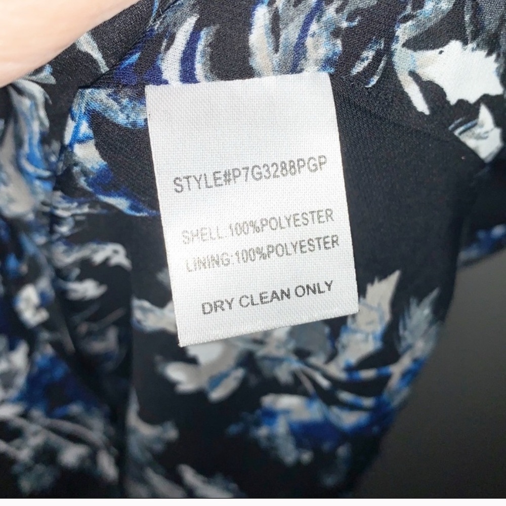 Parker Navy and White Sleeveless Floral Mini Dress - Picture 4 of 9
